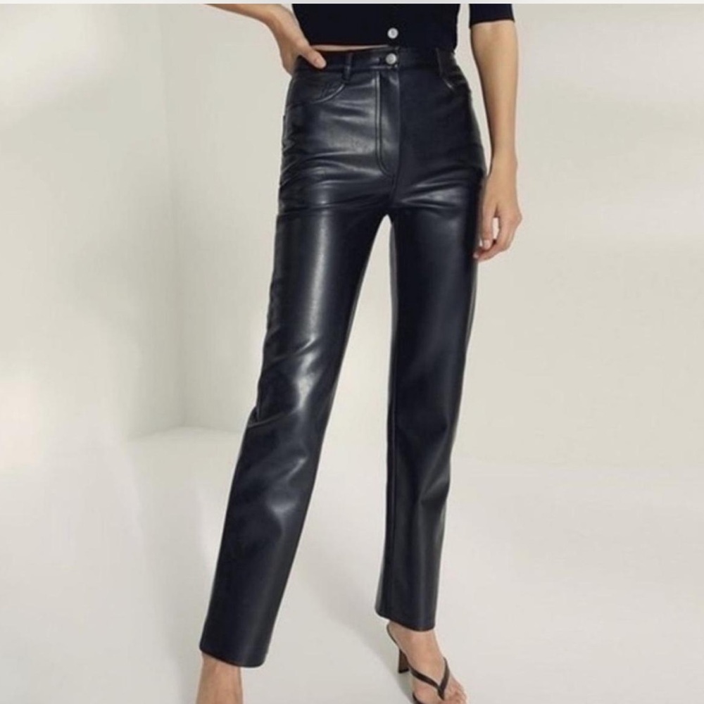 Aritzia Melina Black Leather Pants